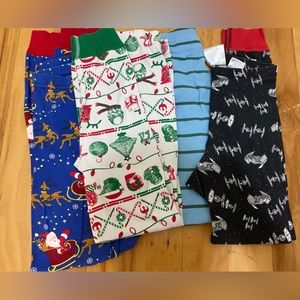 Hanna Andersson kids Christmas pajama pants set of 4.  All size 8.